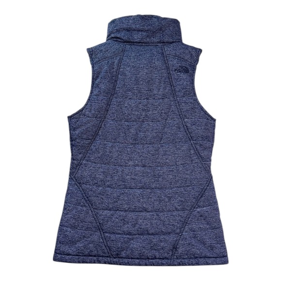 The North Face Womens Pseudio Puffer Vest S Heathered Blue Quilted Layer Outdoor - Picture 4 of 11